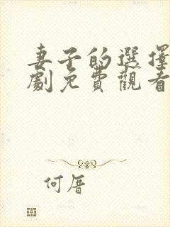 妻子的选择电视剧免费观看全集