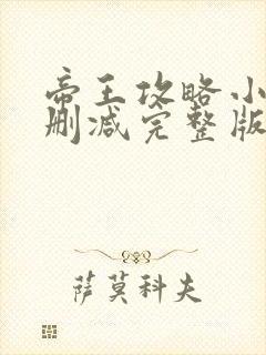 帝王攻略小说未删减完整版封面