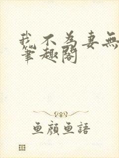 我不为妻无弹窗笔趣阁