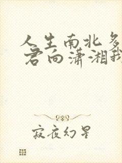 人生南北多歧路 君向潇湘我向秦全文