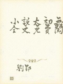 小说太初无弹窗全文免费阅读