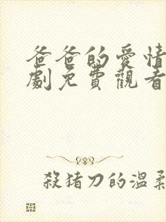 爸爸的爱情电视剧免费观看高清