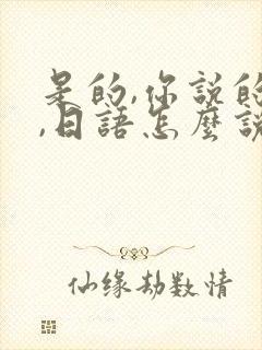 是的,你说的对,日语怎么说