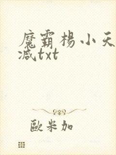 魔霸杨小天无删减txt封面