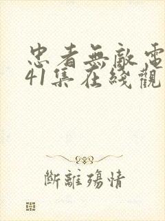 忠者无敌电视剧41集在线观看免费