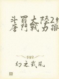 斗罗大陆2绝世唐门战力排名