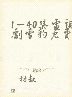 1—40集电视剧雪豹免费播放