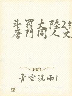 斗罗大陆2绝世唐门同人文