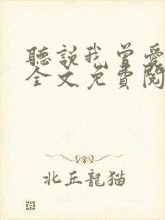 听说我曾爱过你全文免费阅读