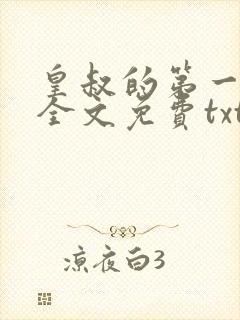 皇叔的第一宠妃全文免费txt