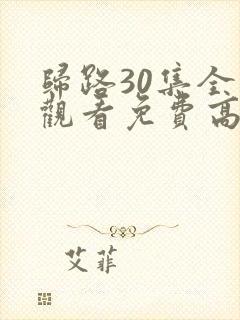 归路30集全集观看免费高清电视剧下载封面