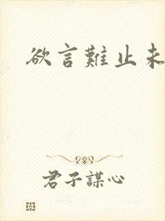 欲言难止未删减封面