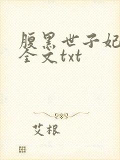 腹黑世子妃日常全文txt