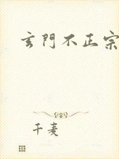 玄门不正宗封面