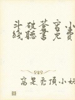 斗破苍穹小说在线听书免费封面