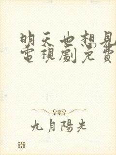 明天也想见到你电视剧免费