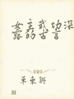女主武功深藏不露的古言