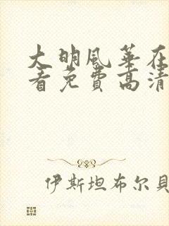 大明风华在线观看免费高清完整版