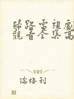 归路电视剧免费观看全集高清完整版