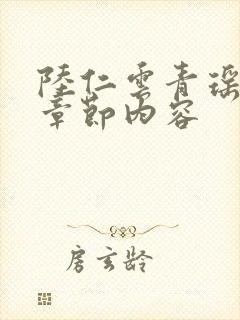 陆仁云青瑶最新章节内容