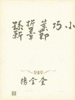 孙哲叶巧小说最新章节