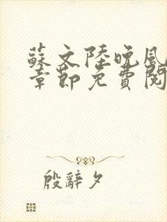 苏文陆晚风最新章节免费阅读笔趣阁