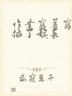 作业写着写着就插了起来封面