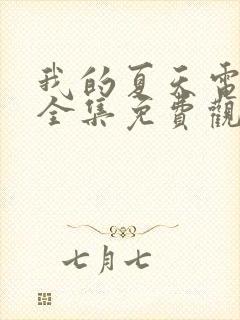 我的夏天电视剧全集免费观看封面