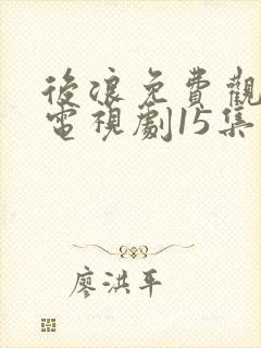 后浪免费观看的电视剧15集封面