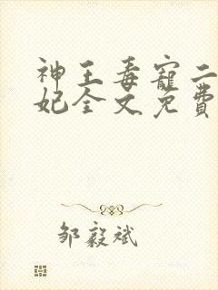 神王毒宠二嫁王妃全文免费阅读封面