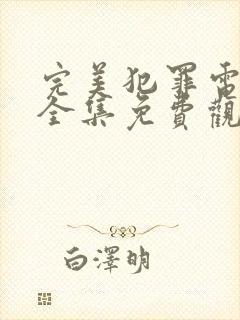 完美犯罪电视剧全集免费观看