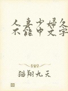 人妻少妇久久久不能中文字幕