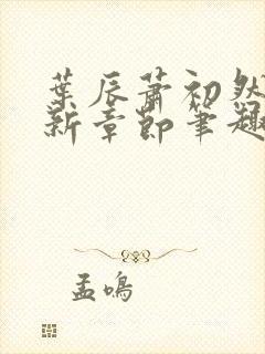 叶辰萧初然免最新章节笔趣阁