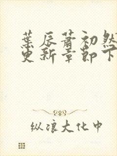 叶辰萧初然最新更新章节下载