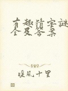 有趣猜字谜语大全及答案封面