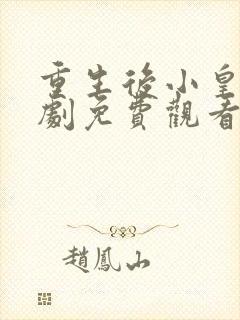 重生后小皇婶短剧免费观看高清