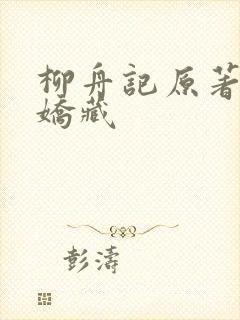 柳舟记原著小说娇藏