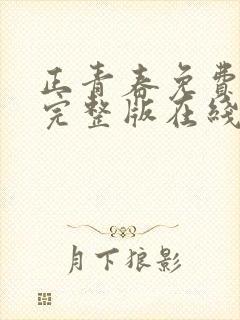 正青春免费全集完整版在线观看