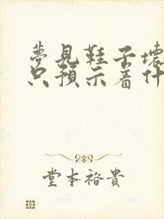 梦见鞋子坏了一只预示着什么意思