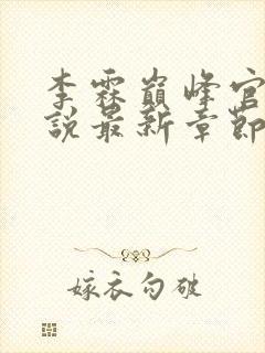 李霖巅峰官场小说最新章节更新