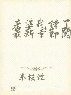 老婆我错了小说最新章节阅读全文