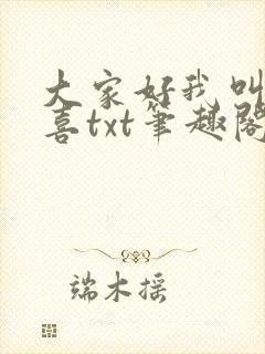 大家好我叫林小喜txt笔趣阁封面