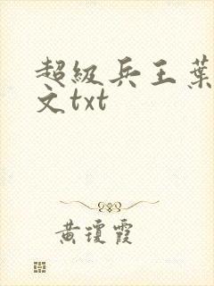 超级兵王叶谦全文txt