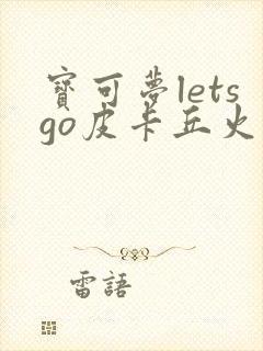 宝可梦letsgo皮卡丘火焰鸟封面