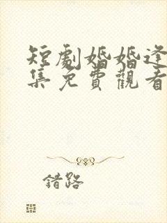 短剧婚婚逢她全集免费观看