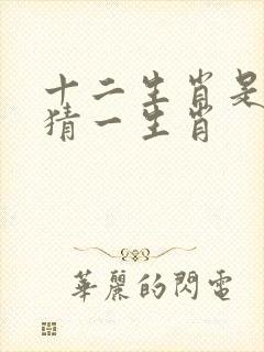 十二生肖是大哥猜一生肖