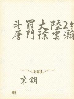 斗罗大陆2绝世唐门徐云瀚封面