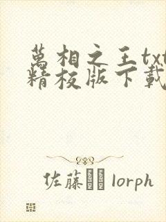 万相之王txt精校版下载