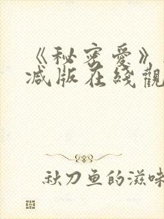 《秘密爱》无删减版在线观看