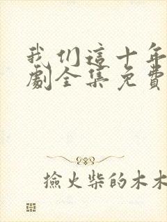 我们这十年电视剧全集免费观看完整版封面